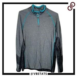 Medium BKE Sport Gray-Teal 1/4 Zip Top‎
